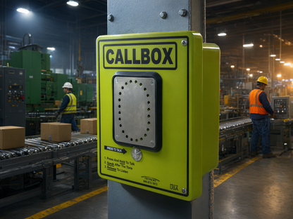Callbox HD Series / Intercomunicador Bidireccional UHF / 2W Transmisión / IP65 Antivandálico / Fibra de Vidrio / Mensajes de Voz / Relay Control de