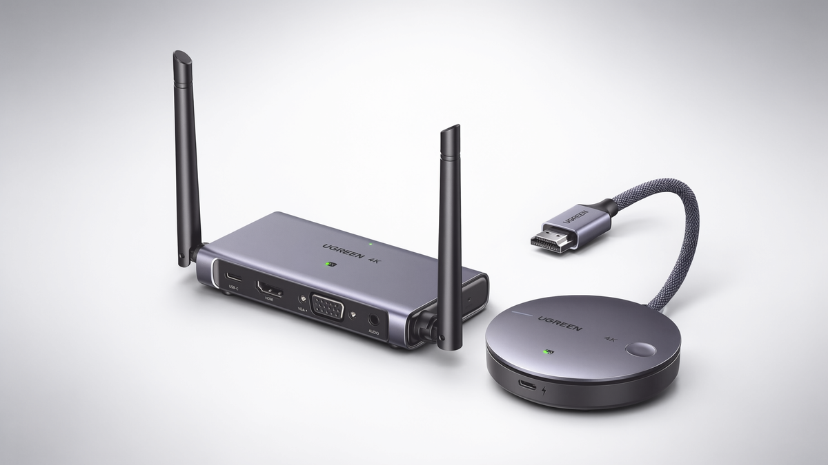 Transmisor y Receptor Inalámbrico HDMI / 4K@30Hz / 50m (164 ft) Alcance / Salida HDMI y VGA Simultánea / Audio 3.5mm / Plug & Play / USB-C / Banda 5