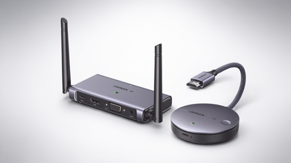 Transmisor y Receptor Inalámbrico HDMI / 4K@30Hz / 50m (164 ft) Alcance / Salida HDMI y VGA Simultánea / Audio 3.5mm / Plug & Play / USB-C / Banda 5