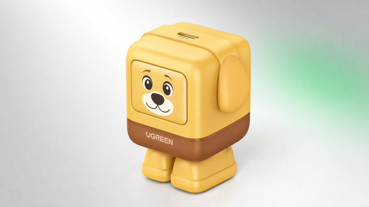 Cargador UNO Animal Puppy 30W GaN / Diseño Canino / USB-C / Compacto 34x34.9x44.4 mm (1.34x1.37x1.75 in) / Multi-Voltaje 5V-20V / Protección Avanzada