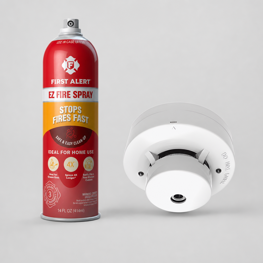 KIT Protección Contra Incendios / Extintor en Aerosol AF400 + Detector de Humo Fotoeléctrico / Seguridad Residencial y Comercial