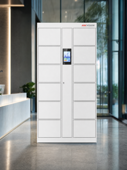 Locker Inteligente de 12 Espacios con Reconocimiento Facial de 8" / MAESTRO / 20,000 Rostros / Expansión hasta 16 Lockers / Pantalla Táctil / Modos
