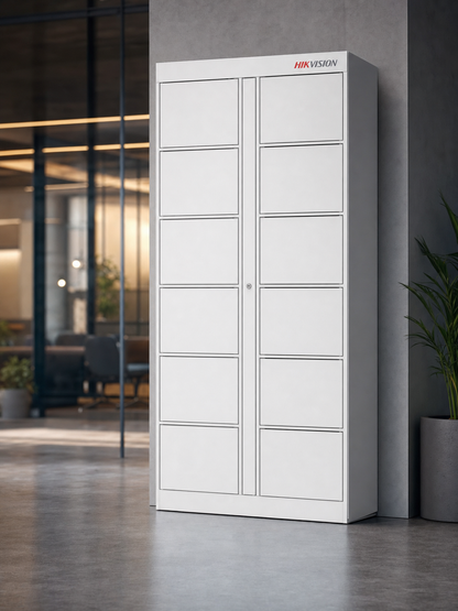 Locker Inteligente de Expansión con 12 Espacios / Requiere Locker Maestro DS-KLM28-12 / Comunicación RS485 / Hasta 16 Lockers de Expansión