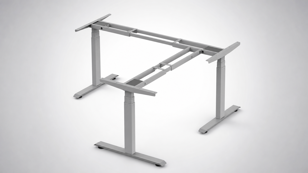 Base de Escritorio Motorizado Profesional Tipo L (3 Columnas) / Altura Ajustable 60-125cm / Estructura Estable / Funcionamiento Suave / 4 Preset de