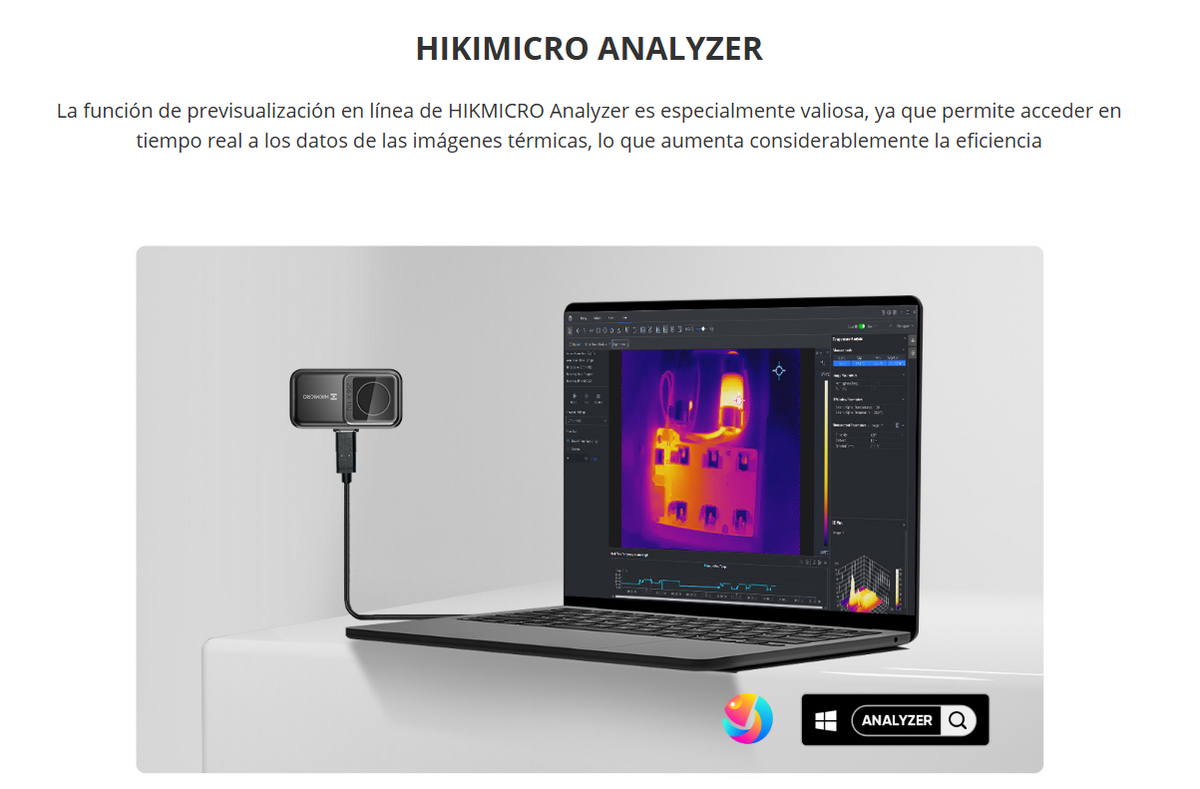 Mini2 V2 - Cámara Termográfica para Smartphone / Resolución IR 256 x 192 (49,152 píxeles) / SuperIR / Rango de -20°C a 400°C / Precisión ±2°C o ±2%