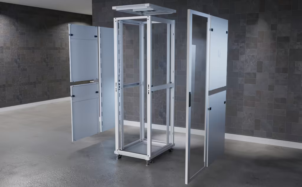 UACC Rack Cabinet 42U (600 × 800 mm) – Gabinete de Piso Totalmente Ensamblado con Ventiladores Integrados, Paneles Removibles, Ruedas con Seguro y