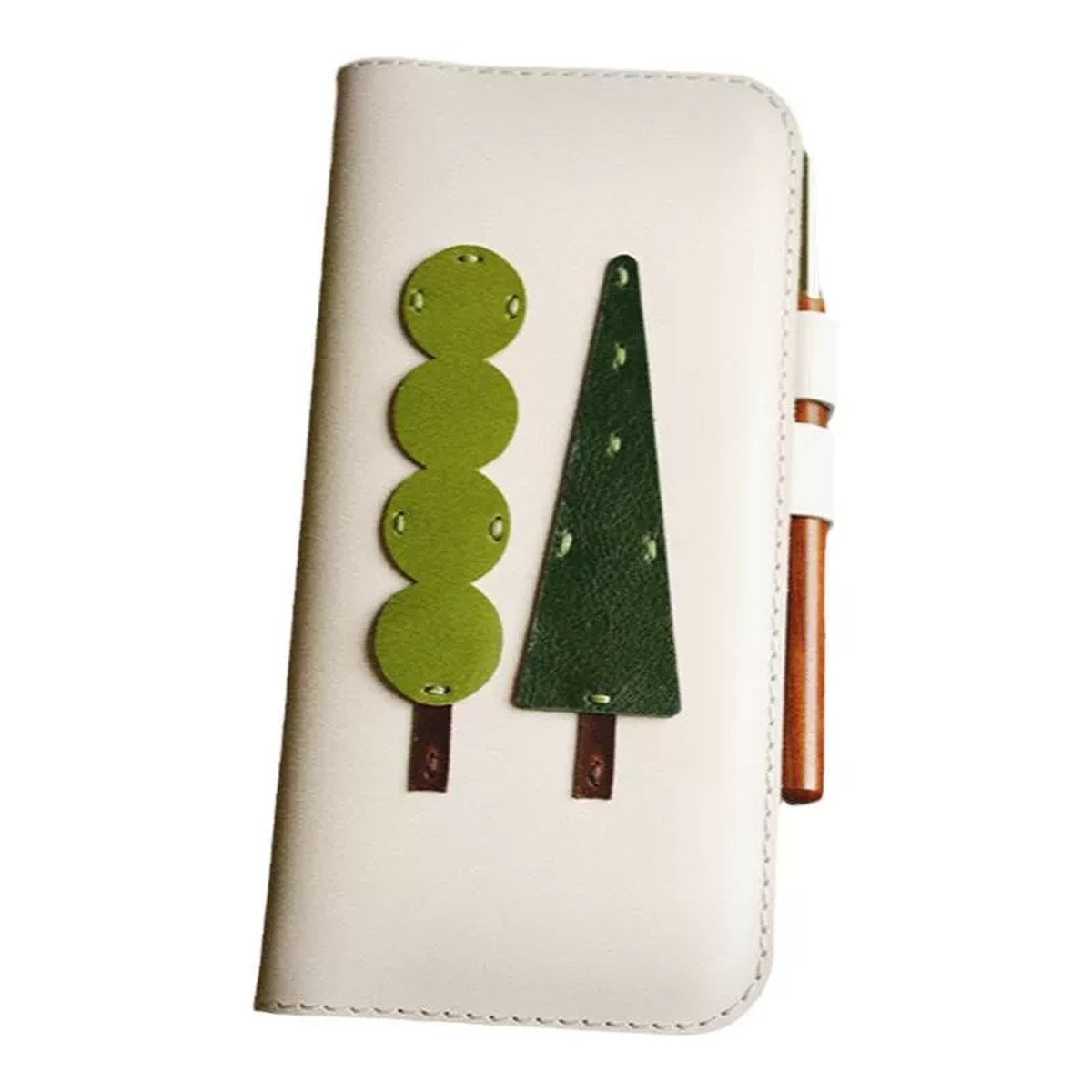 Agenda de piel genuina hecha a mano con árboles de piel (Weeks, A6 o A5 slim)