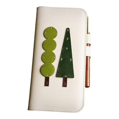 Agenda de piel genuina hecha a mano con árboles de piel (Weeks, A6 o A5 slim)