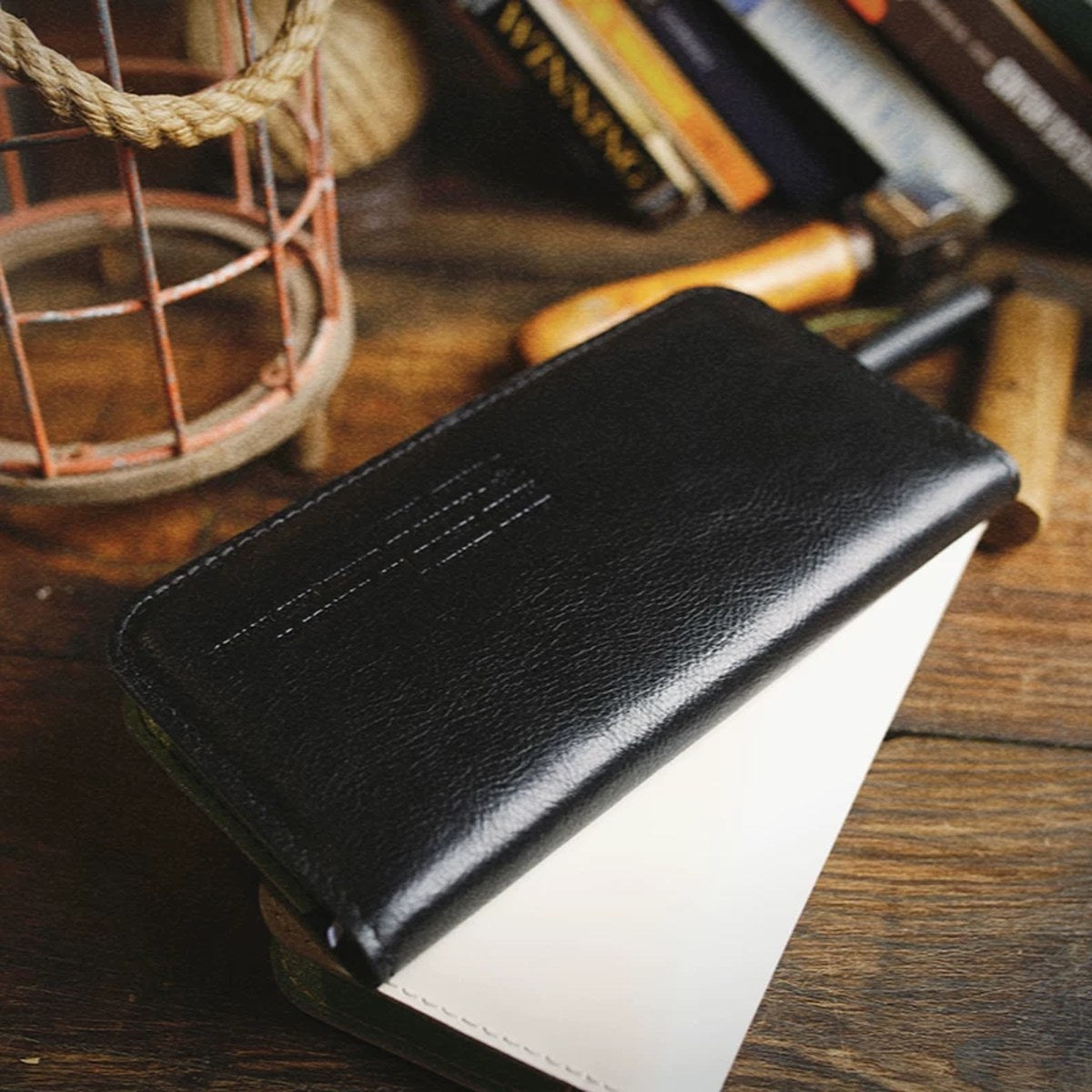 Agenda de piel genuina hecha a mano con árboles de piel (Weeks, A6 o A5 slim)