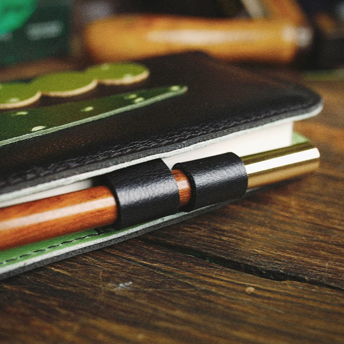 Agenda de piel genuina hecha a mano con árboles de piel (Weeks, A6 o A5 slim)