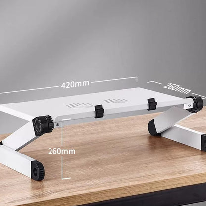 Mesa plegable para laptop y soportes para teclado con altura ajustable (53 × 31.5 o 42 × 26 cm)