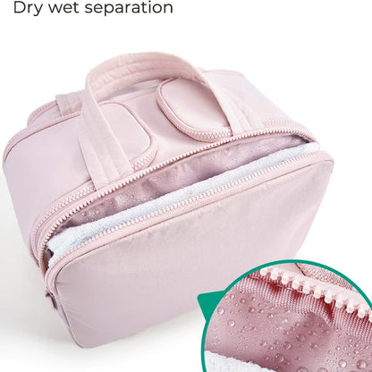 Neceser acolchado Bagsmart de gran capacidad para viaje (cosméticos y artículos de baño)