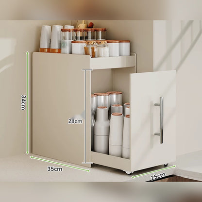 Organizador extraíble angosto para especias y botellas, de acero o con vidrio (2 o 3 niveles)