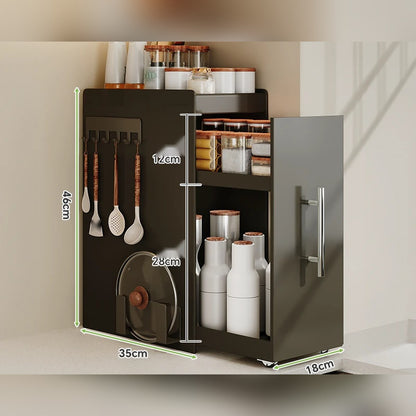 Organizador extraíble angosto para especias y botellas, de acero o con vidrio (2 o 3 niveles)