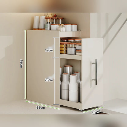 Organizador extraíble angosto para especias y botellas, de acero o con vidrio (2 o 3 niveles)