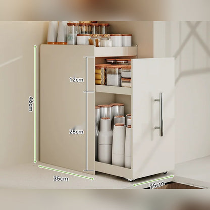 Organizador extraíble angosto para especias y botellas, de acero o con vidrio (2 o 3 niveles)