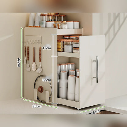 Organizador extraíble angosto para especias y botellas, de acero o con vidrio (2 o 3 niveles)