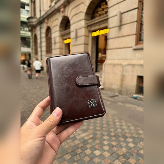 Cartera porta pasaporte con bloqueo RFID para 2 pasaportes, tarjetas y boletos