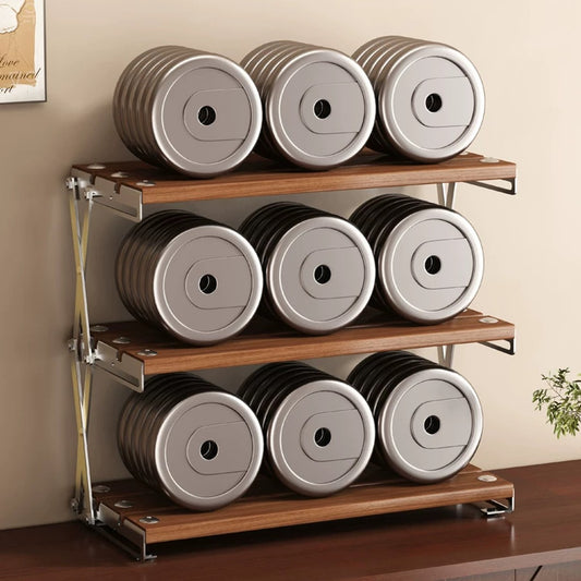 Estante plegable de escritorio de 2 o 3 niveles (nogal, madera maciza o negro)