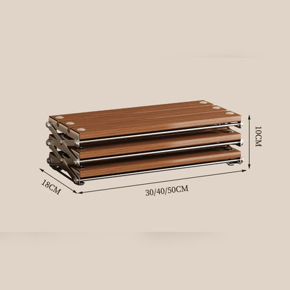 Estante plegable de escritorio de 2 o 3 niveles (nogal, madera maciza o negro)