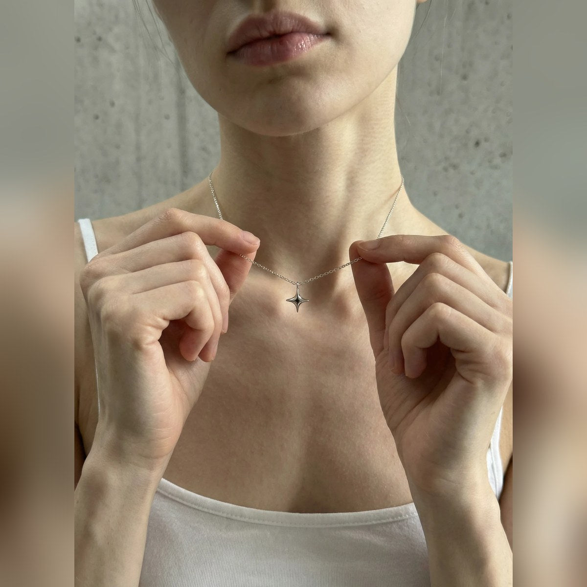 Collar de plata 925 con dije de estrella Destello (ajustable)