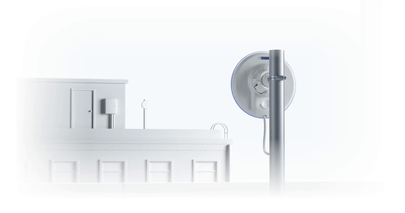 Kit UniFi Building Bridge de 1+ Gbps en 60 GHz con radio redundante en 5 GHz, alcance de hasta 500 m