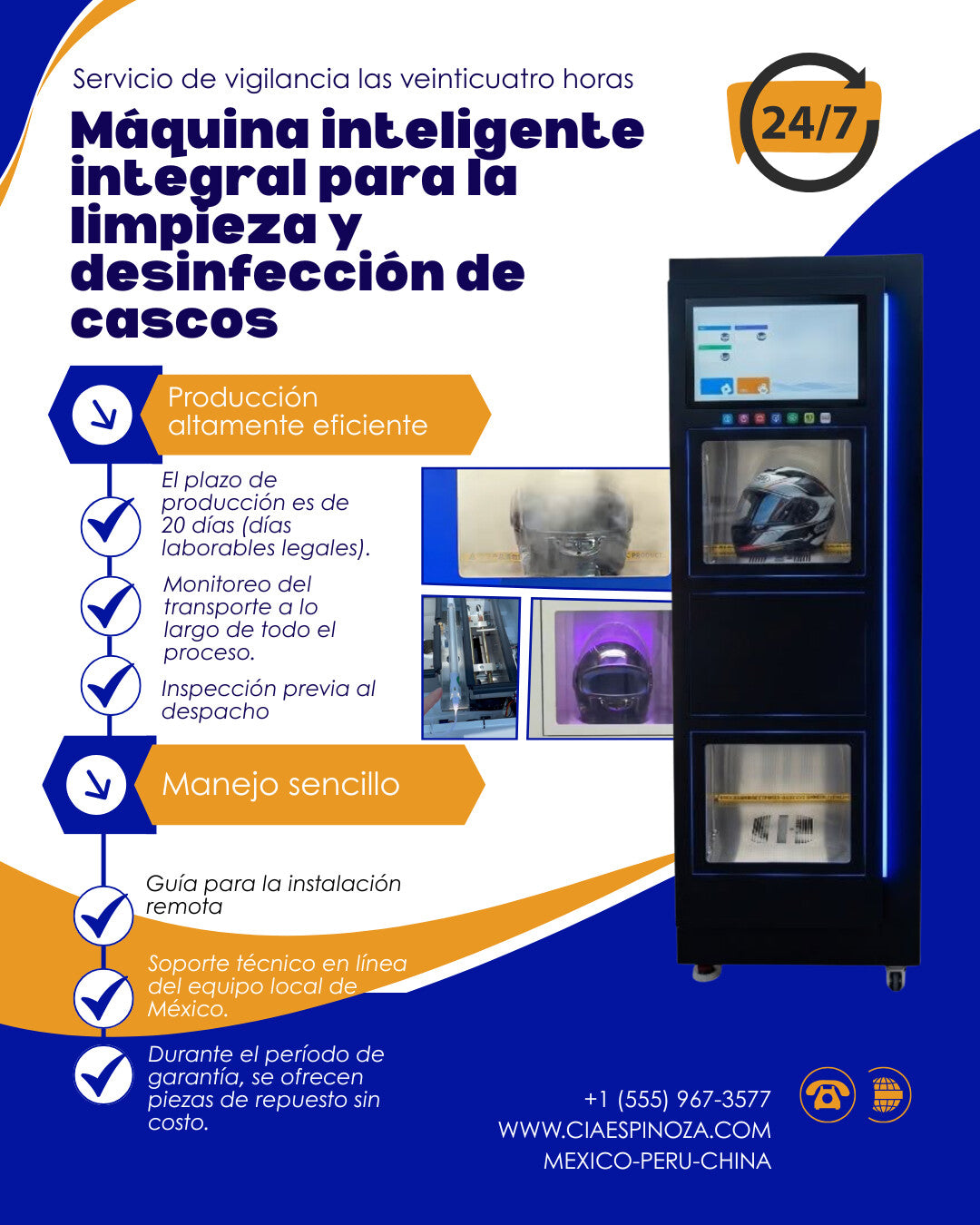 Máquina inteligente de limpieza y desinfección de cascos
