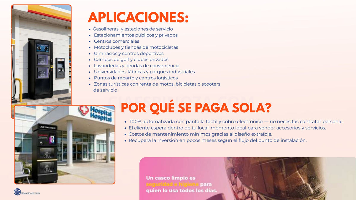 Aplicaciones de la estación de higienización de cascos