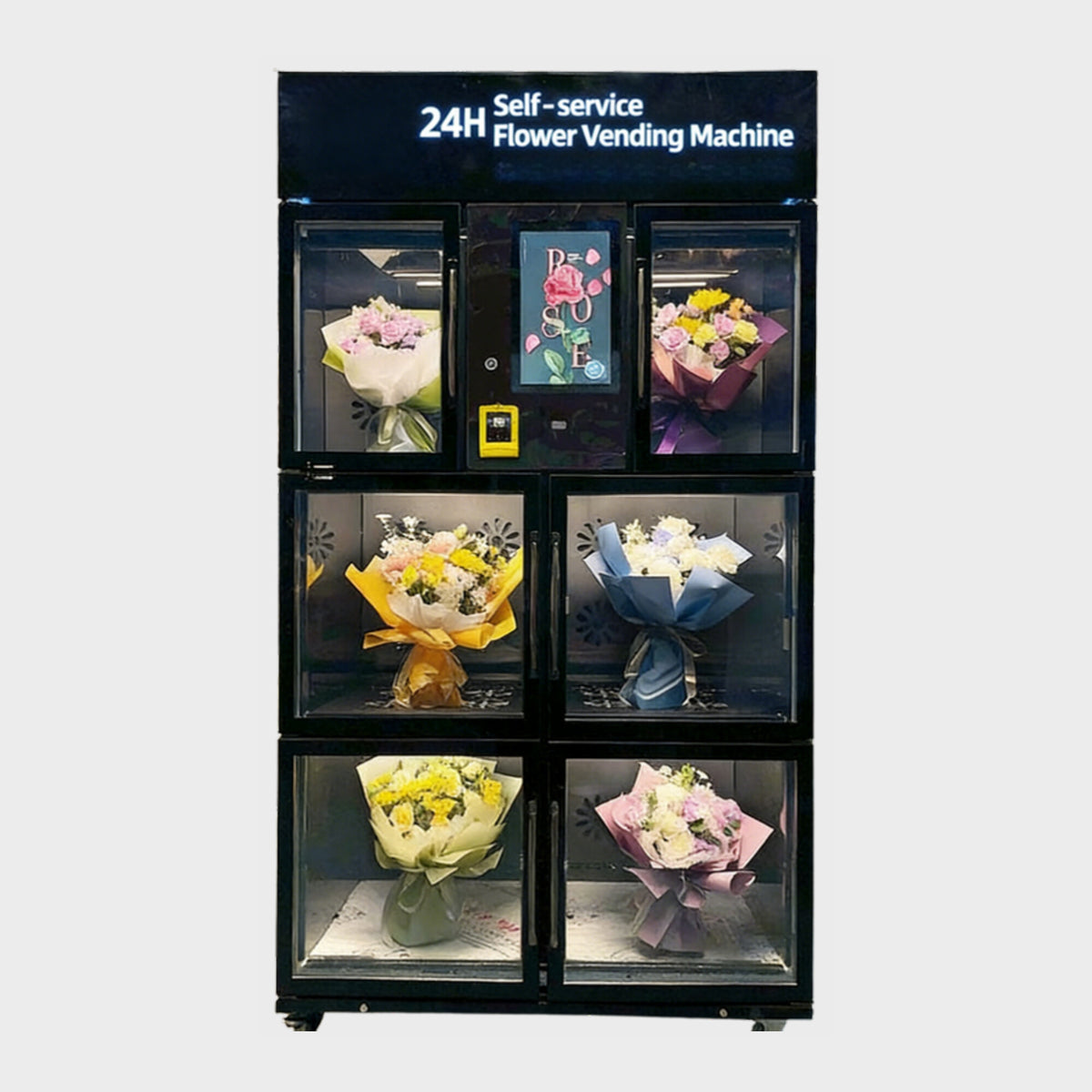 FlowerBot Modelo 2 - expendedora de flores 6 compartimentos refrigerada