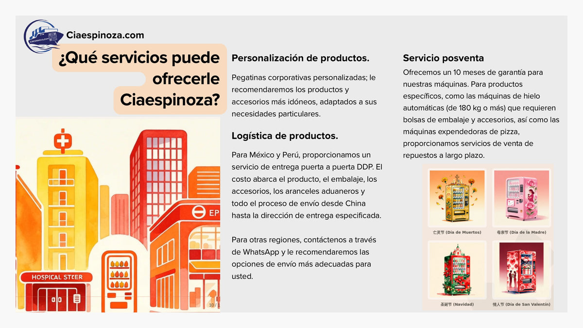 Servicios de Ciaespinoza para máquinas expendedoras de flores