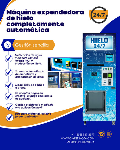 Máquina expendedora de hielo completamente automática