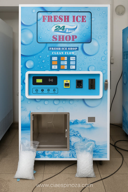 Máquina expendedora de hielo en bolsa y granel