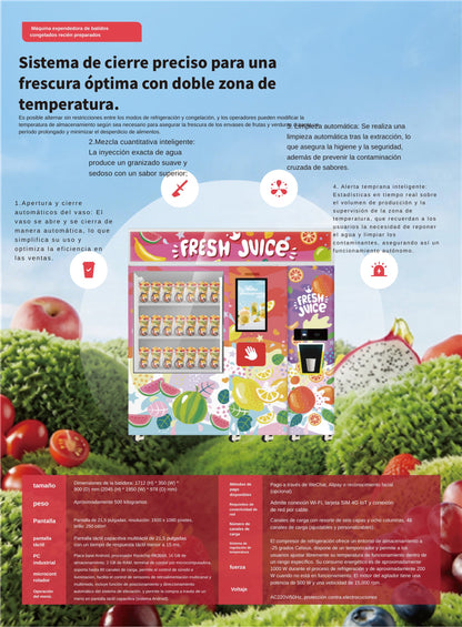 Máquina expendedora de batidos y smoothies congelados - ficha técnica CIAESPINOZA