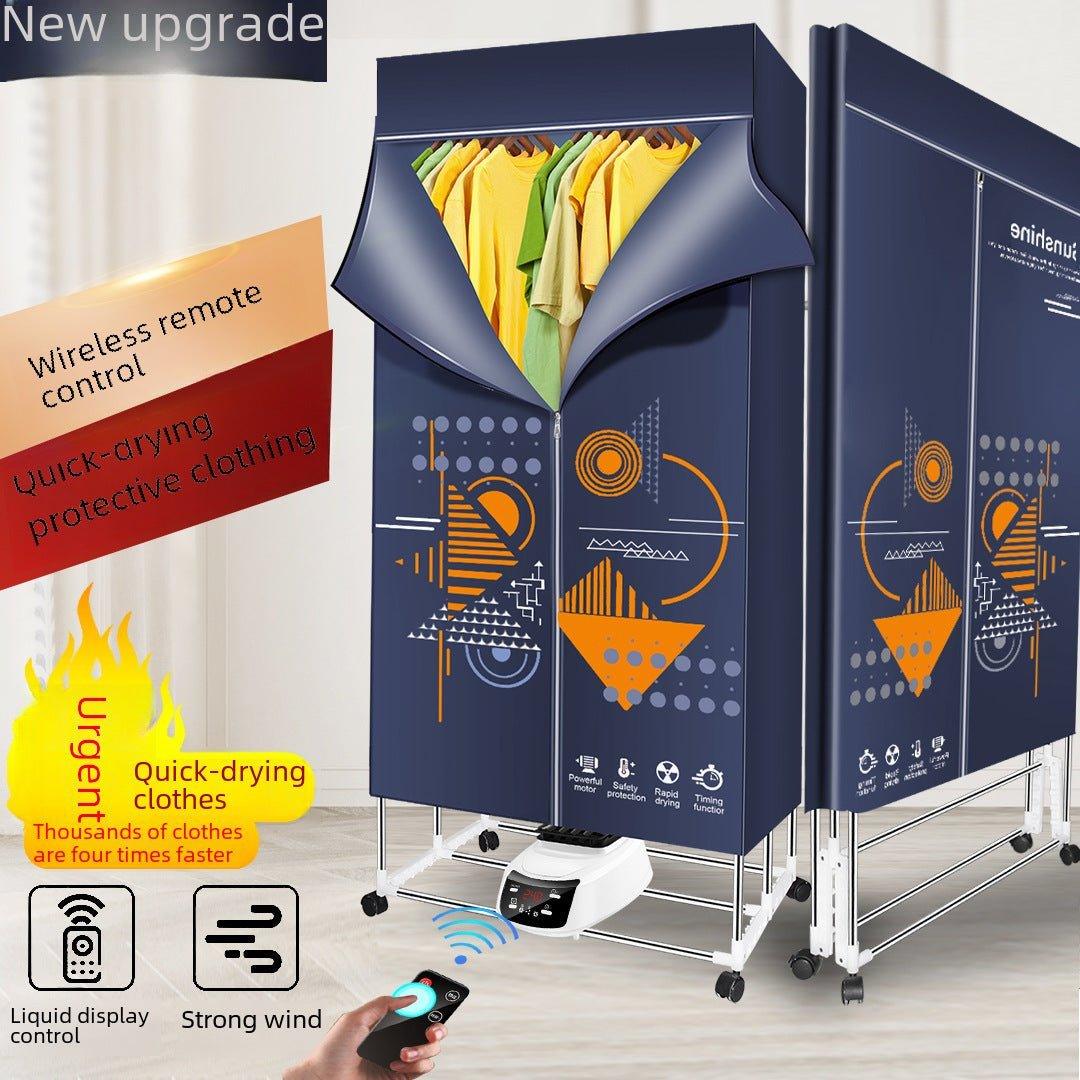 Closet Secador de ropa con control remoto portátil plegable con Luz Ultra Violeta y Esterilización por Iones - Ciaespinoza.com