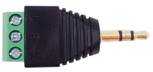 Conector de audio de 3.5mm macho a terminal de tornillo de 3 pines