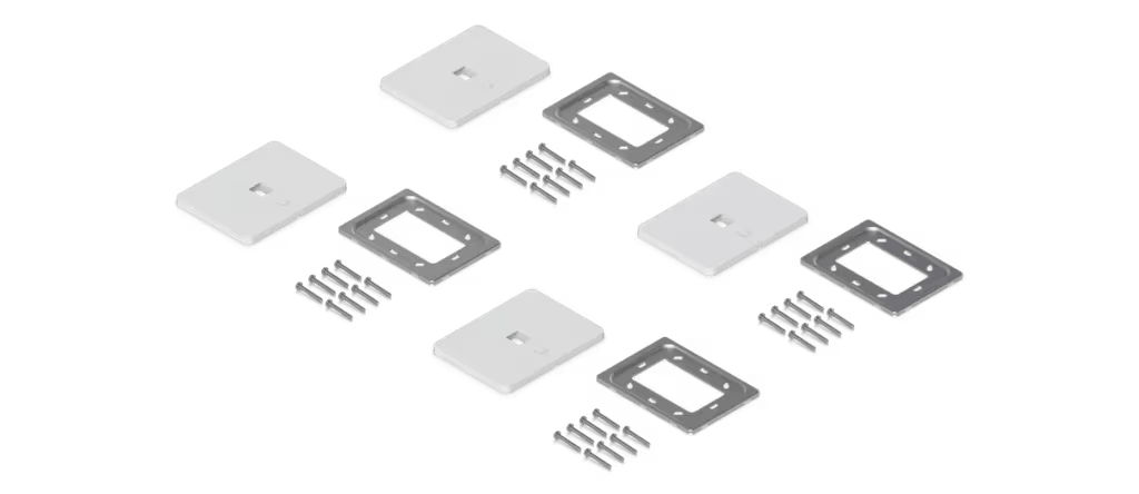 Placa de Pared Horizontal Universal para Keystone de 1 Puerto con Cubierta Pintable, Acabado Personalizable, Paquete con 4 Piezas