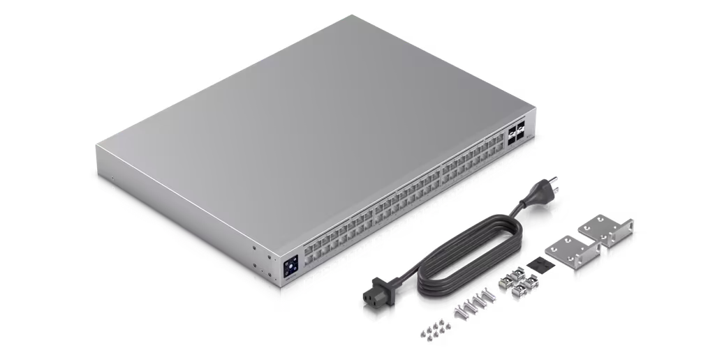 UniFi Switch Pro Max 48 – Switch Capa 3 con 48 Puertos (16 × 2.5 GbE y 32 × 1 GbE), 4 Puertos SFP+ 10G y Pantalla Informativa Integrada