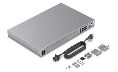 UniFi OS Console: Dream Machine Pro, con 1 puerto WAN Gigabit RJ45, 1 puerto WAN 10G SFP+ / 8 puertos LAN Gigabit RJ-45, y una bahía de HDD 3.5" (No