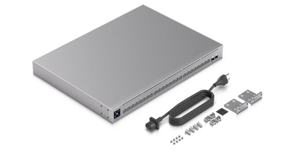 UniFi Switch Pro Max 24 – Switch Capa 3 con 24 Puertos (8 × 2.5 GbE y 16 × 1 GbE), 2 Puertos SFP+ 10G y Pantalla Informativa Integrada