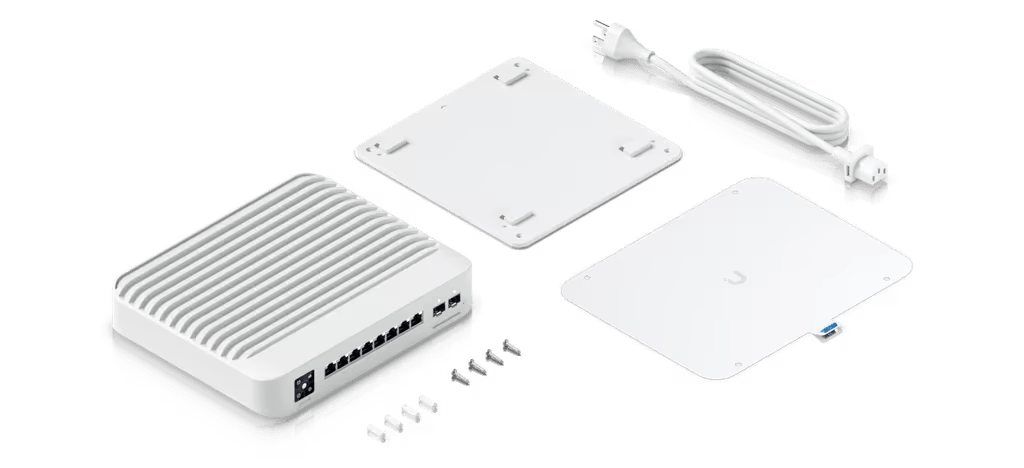 UniFi Switch USW-Pro-8-POE Capa 3, 8 puertos PoE 802.3at/bt + 2 puertos 1/10G SFP+, 120W, pantalla táctil informativa