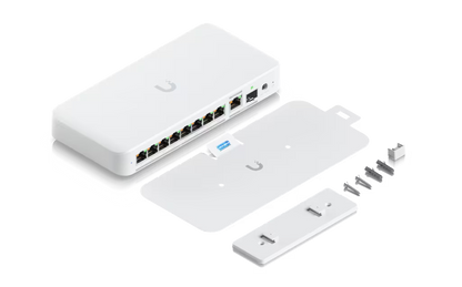 USW Flex 2.5G PoE Switch de 8 Puertos 2.5GbE PoE++, con un Puerto de Enlace Ascendente Combinado RJ45/SFP+ de 10 GbE (No incluye Adaptador ca/cc)