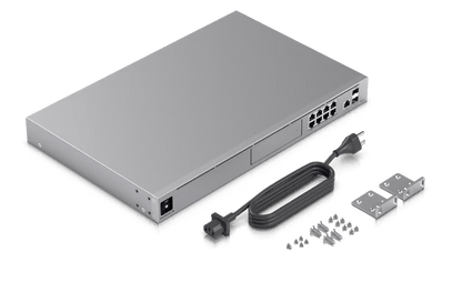UniFi OS Console: Dream Machine Special Edition, 8 puertos LAN RJ45 con POE, 1 LAN SFP+, 1 WAN 2.5G RJ45 y 1 WAN SFP+, 128 GB de memoria interna.