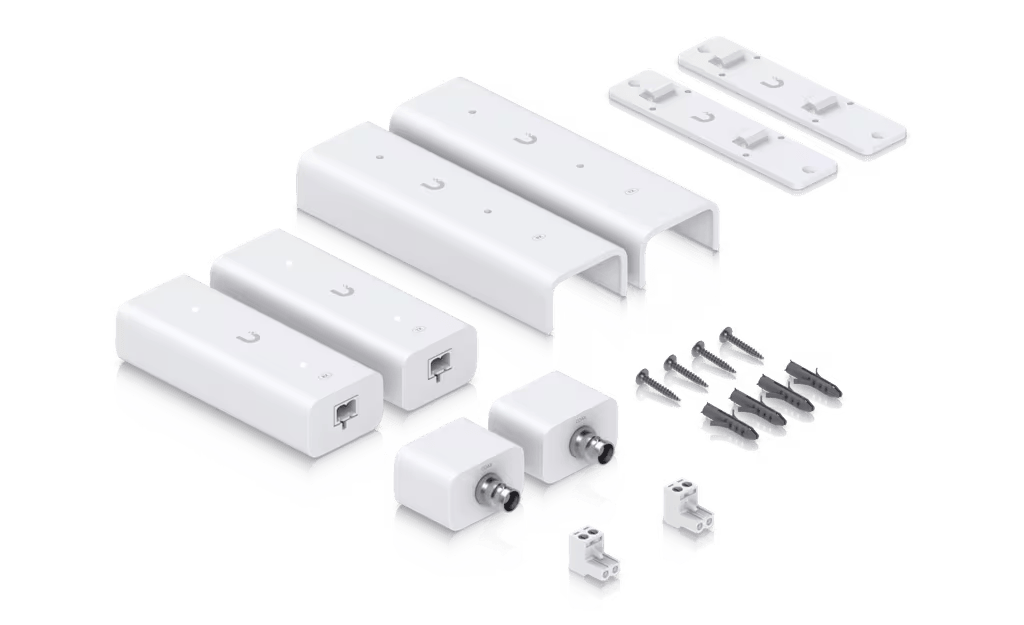Kit Extensor PoE sobre 2 Hilos (Par Transmisor/Receptor) para Cable Par Trenzado o Coaxial, Entrada PoE++ y Salida PoE/PoE+, Incluye Adaptadores BNC