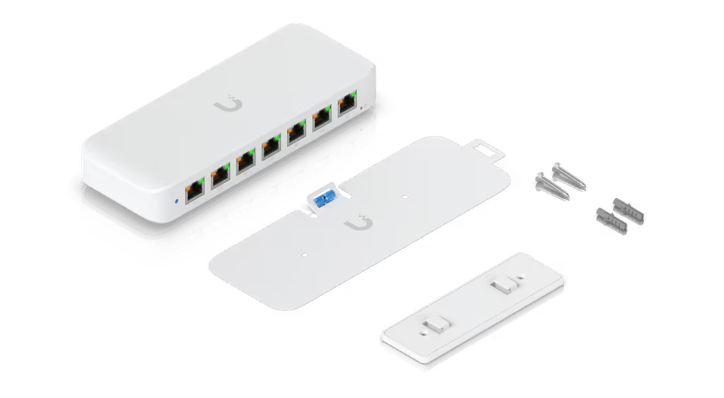 USW Ultra Switch de 8 Puertos GbE (7 Puertos PoE+ y 1 Puerto Entrada PoE++) con Opciones de Montaje Versátiles