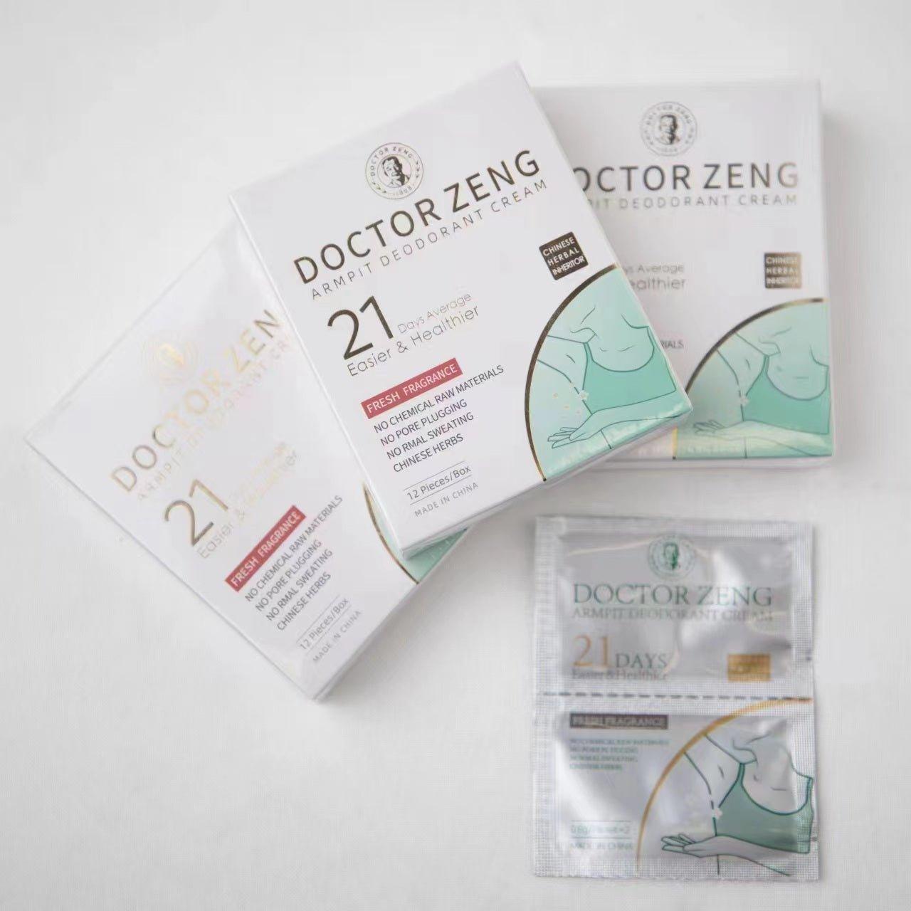 Crema Desodorante base de hierbas Chinas del Doctor Zeng de 24 sobres (1 sobre por axila) con duracion de 21 días por sobre - Ciaespinoza.com