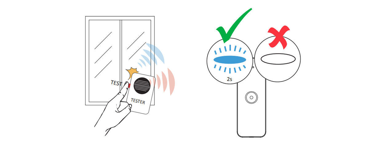 (AX PRO) Detector Inalámbrico de Ruptura de Cristal / 3 en 1 / Soporta 2 Zonas Cableadas / Rango de Detección de 8 mts / Ángulo de 120° de Cobertura