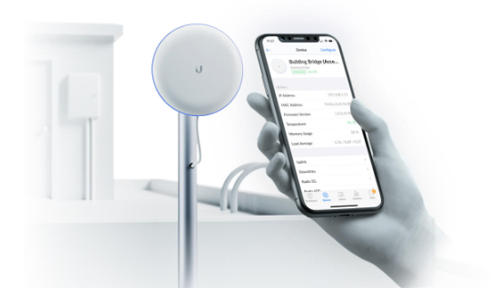 Kit UniFi Building Bridge de 1+ Gbps en 60 GHz con radio redundante en 5 GHz, alcance de hasta 500 m
