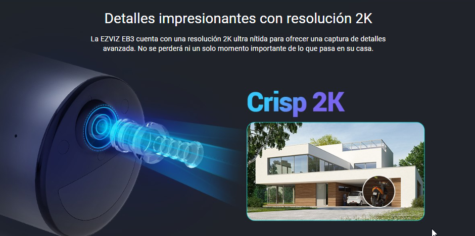 Cámara IP Inalámbrica Con Batería Recargable (Cero Cables) / 2K (3 Megapixel) / Micro SD / Detección Humana / Colores en Oscuridad / Sirena y Estrobo
