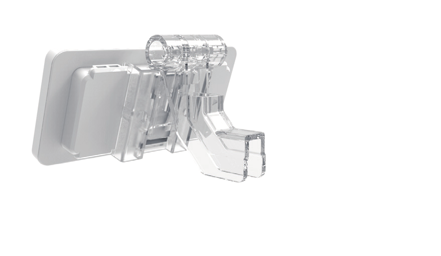 Gancho en T con Placa Trasera Adaptadora para Etiqueta de Tinta Electrónica / AccessPRO / Diametro 5-9 mm / Compatible con 2.13" - 2.66" - 2.9"