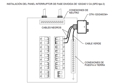 Dispositivo de Protección contra Sobretensiones de Fase Dividida de 120/240 VCA, Recomendado para Climas, Motores, Iluminación.